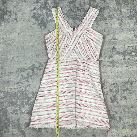 W118 by Walter Baker Mini Dress Tweed Candy Stripe Side Cut Out Sleeveless Sz M - Picture 8 of 12